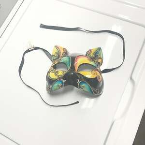 Black and Purple Gatto Cat Masquerade Mask